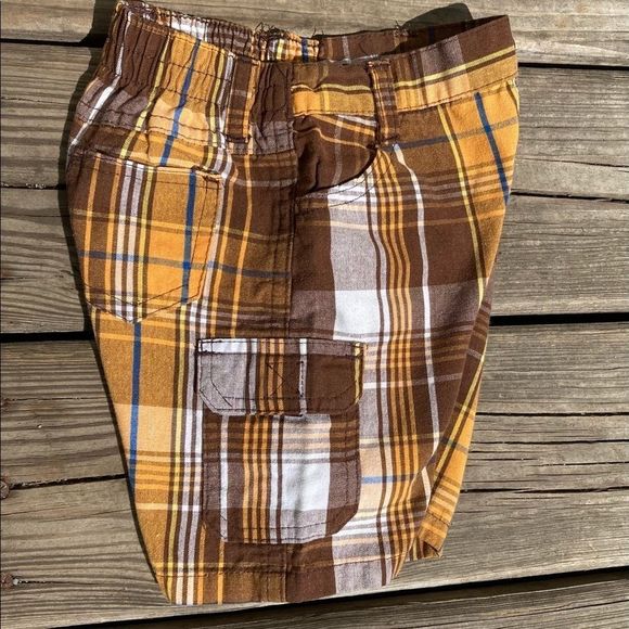 ***4/$20 BABY BOY ORANGE PLAID SHORTS 18 mos - Picture 5 of 6